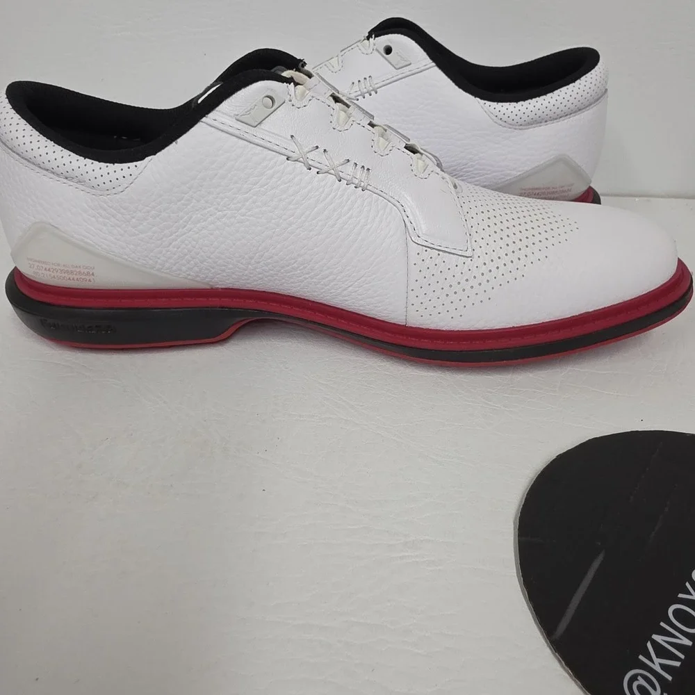 Nike Air Jordan ADG 5 White Black Red Golf Cleats FQ6642-103 Men's Size 11.5